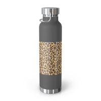 Leopard Print Insulated Water Bottle - 22oz Reusable Copper Thermos