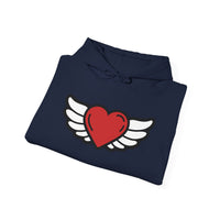 Angel Wings Heart Hoodie - Unisex Heavy Blend™ Sweatshirt for Love & Comfort