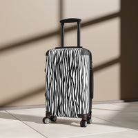 Modern Zebra Print Suitcase - Stylish Luggage for Travel Enthusiasts