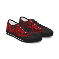 Fierce Red Tiger Print Women's Low Top Sneakers