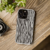 Tough Cases: Stylish Black and White Zebra Print Phone Case