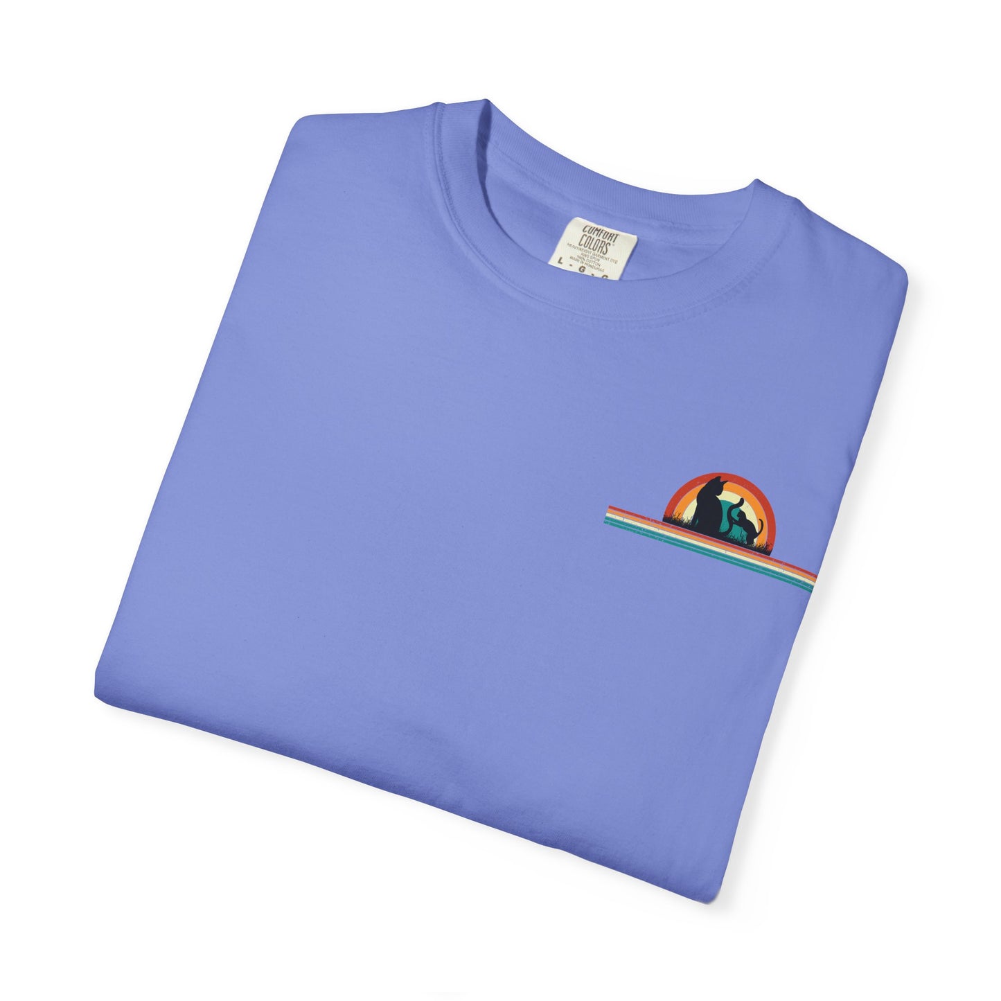 Unisex Cat & Dog Sunset Graphic T-Shirt - Casual Animal Lover Tee