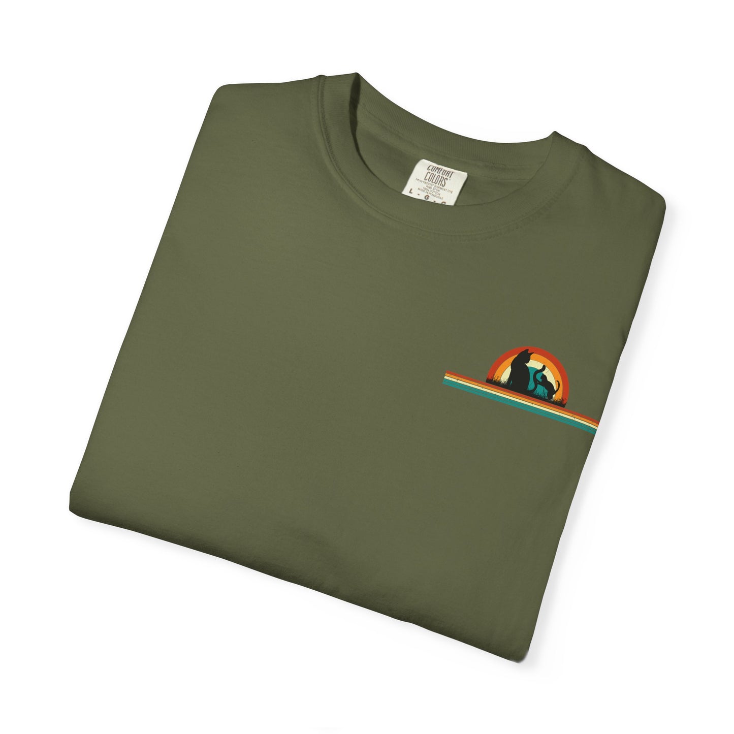 Unisex Cat & Dog Sunset Graphic T-Shirt - Casual Animal Lover Tee