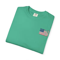Patriotic Garment-Dyed T-Shirt - Vintage American Flag Design