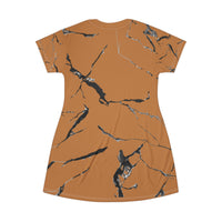Chic Marble T-Shirt Dress, Casual Daywear, Boho Fashion, Summer Dress, Versatile Birthday Gift, Everyday Comfort