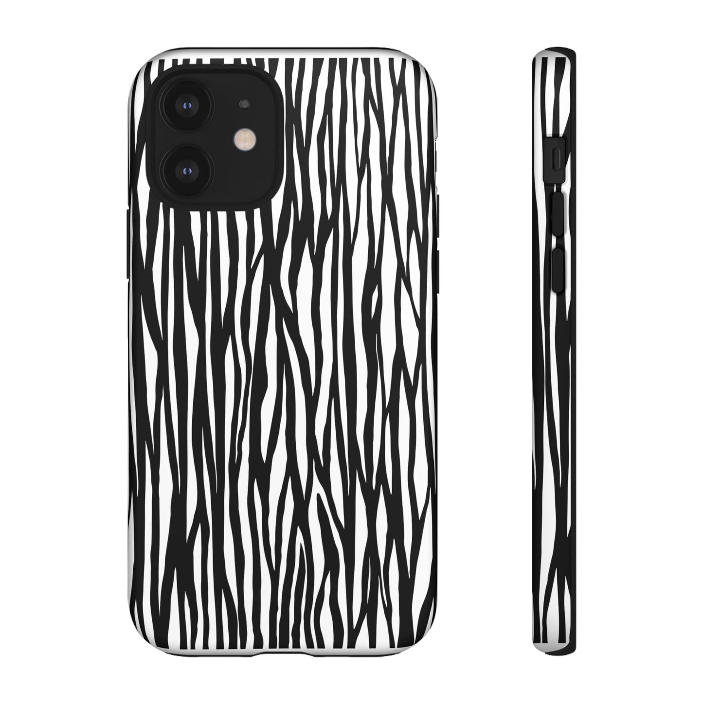 Tough Cases: Stylish Black and White Zebra Print Phone Case