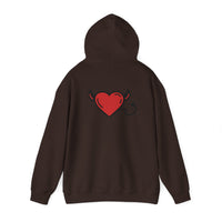 Devilish Heart Hoodie - Unisex Heavy Blend™ Sweatshirt for Fun-Loving Spirits