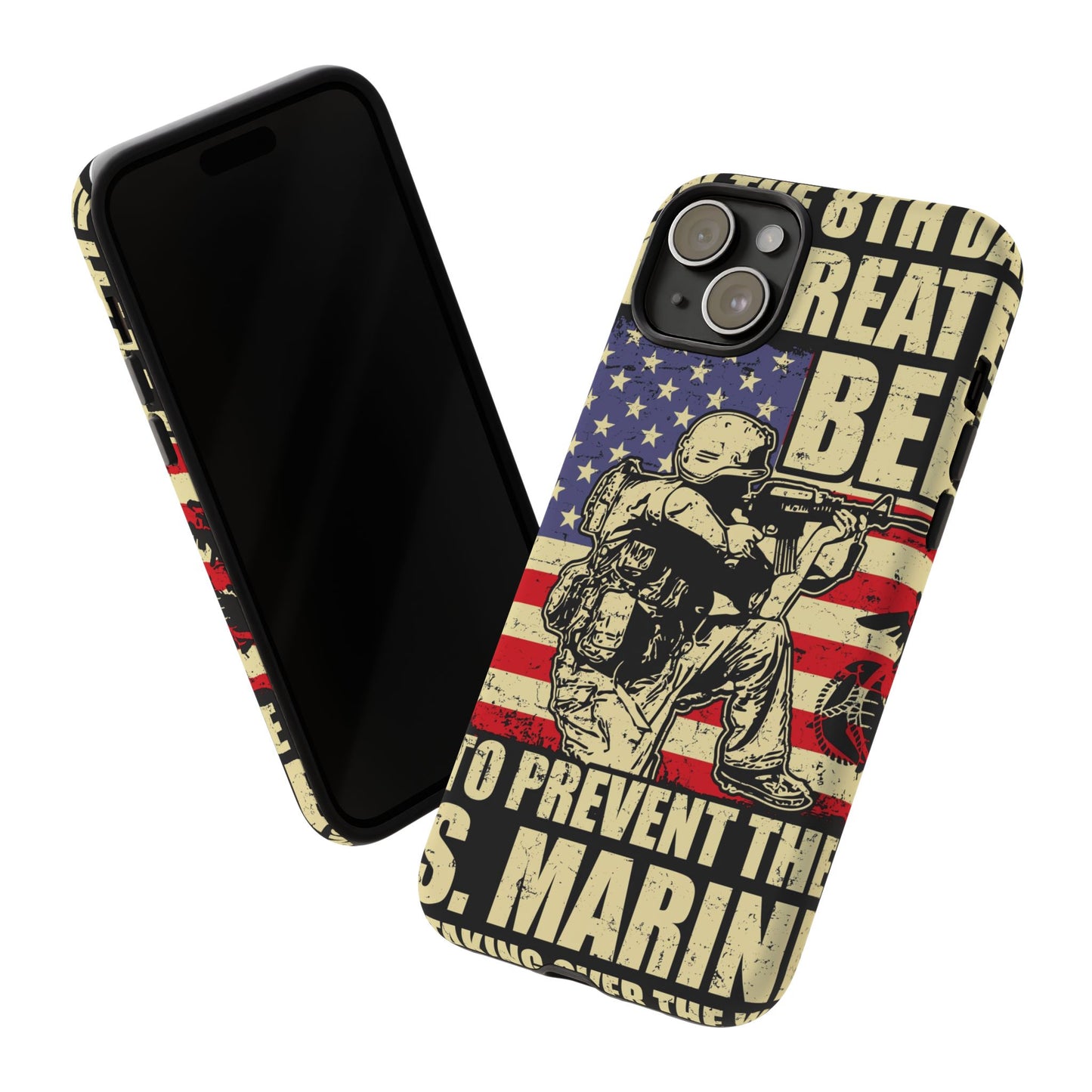 Military-Themed Phone Case - 'God Created Beer' Design