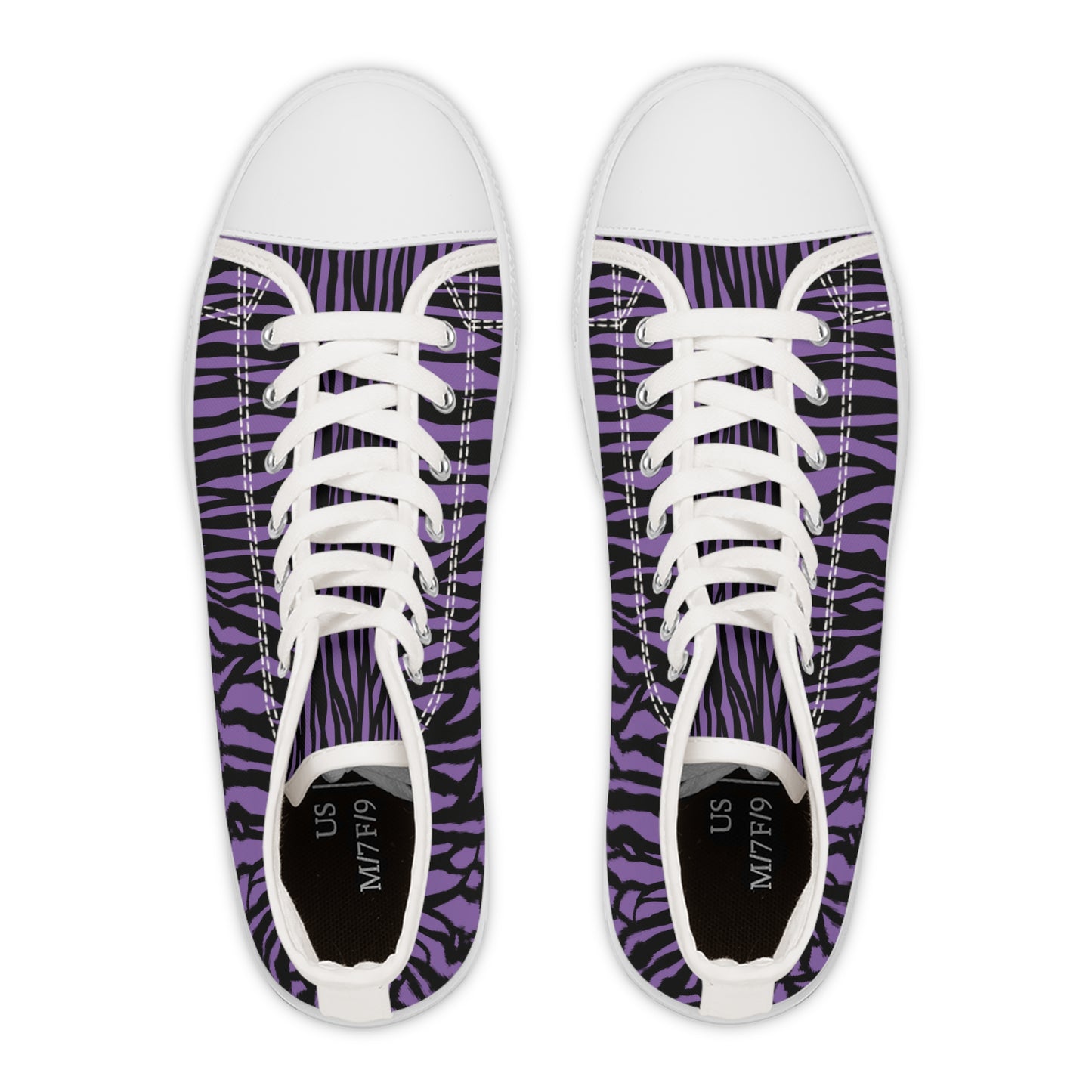 Vibrant Purple Tiger Print High Top Sneakers for Women, Trendy Casual Footwear, Unique Gift, Fashion Statement Sneakers, Summer Essentials