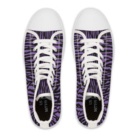 Vibrant Purple Tiger Print High Top Sneakers for Women, Trendy Casual Footwear, Unique Gift, Fashion Statement Sneakers, Summer Essentials