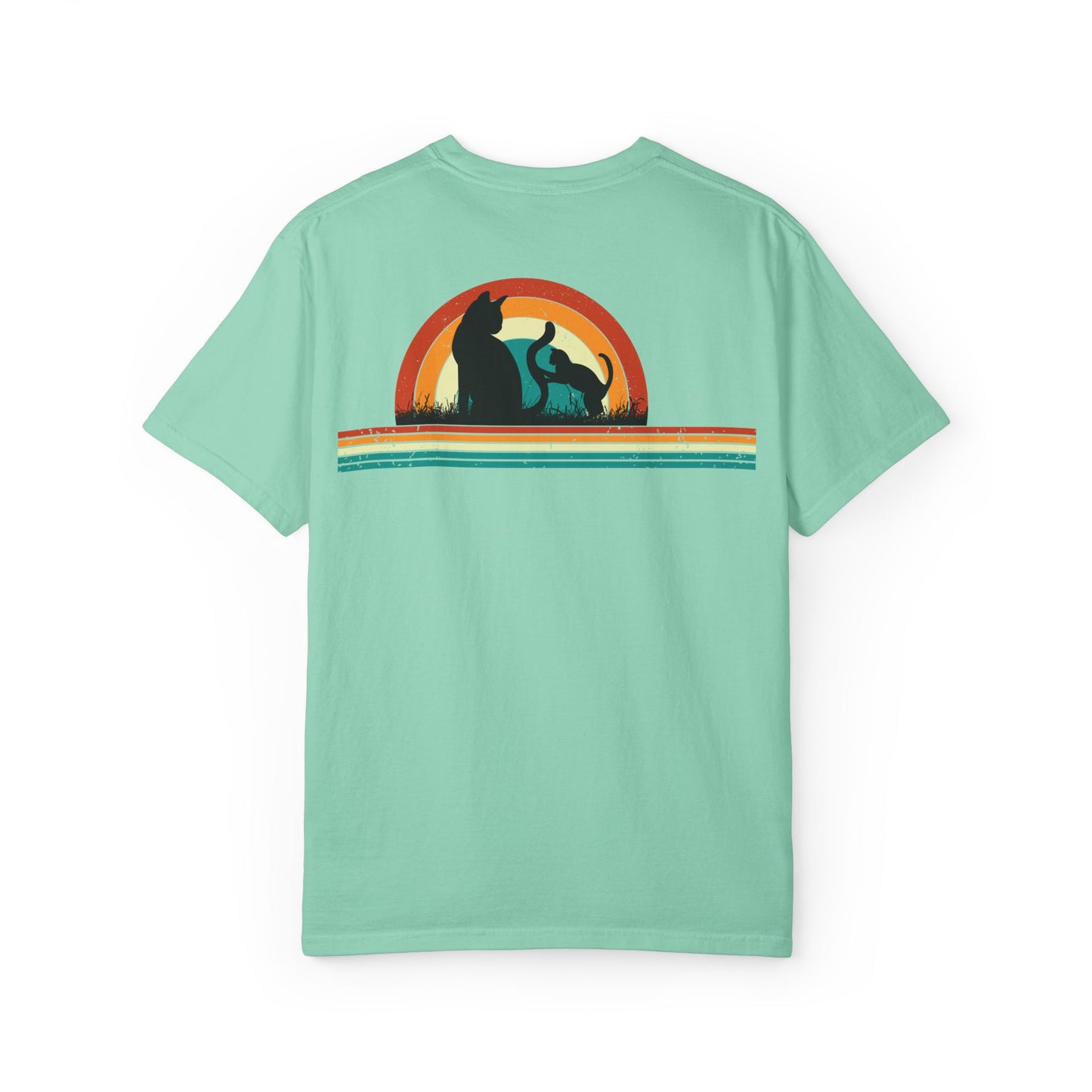 Unisex Cat & Dog Sunset Graphic T-Shirt - Casual Animal Lover Tee
