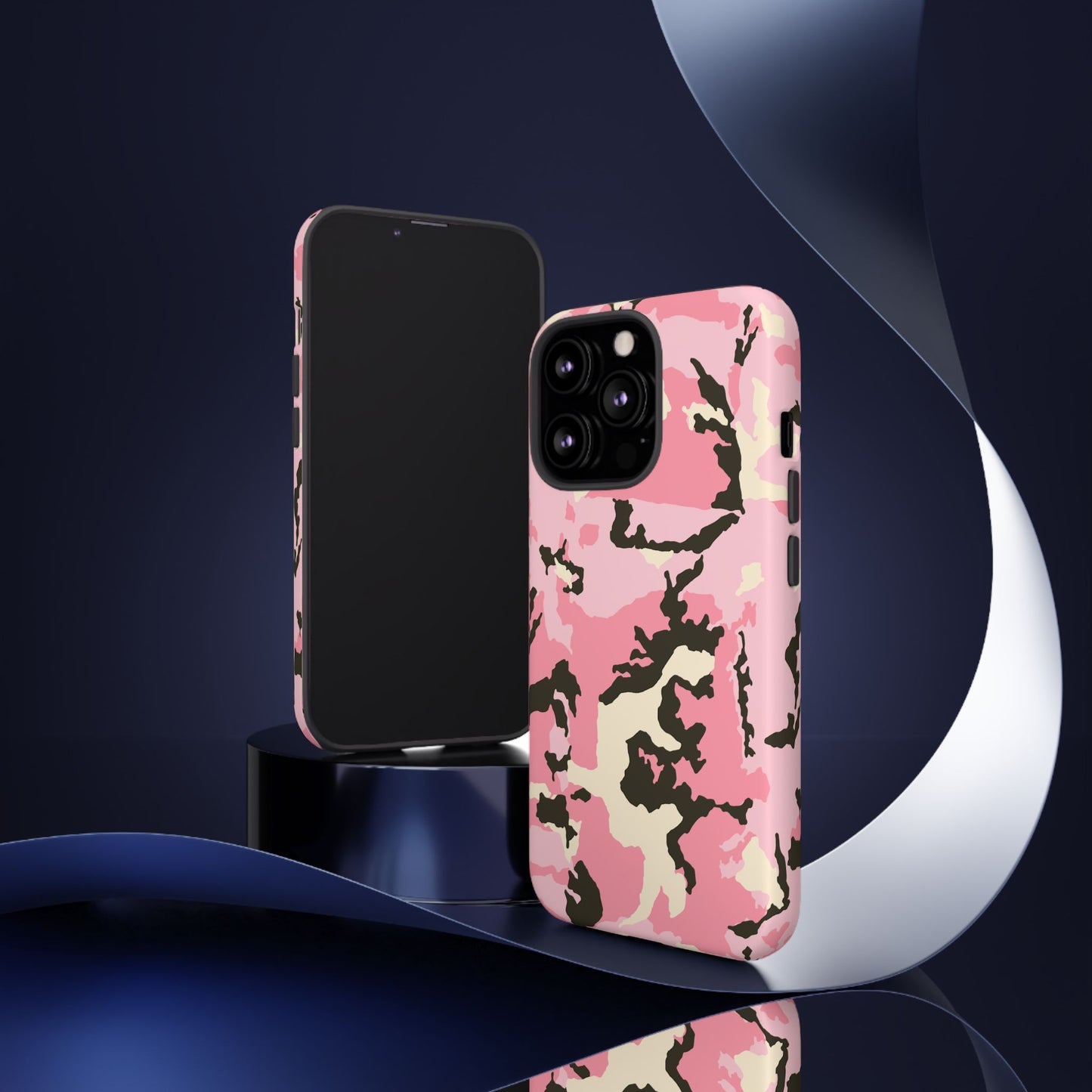 Stylish Tough Phone Case – Pink Camo Design for Bold Protection  Make a statement while keeping your phone safe with this eye-catching pink camouflage case that blends fashion with durability.