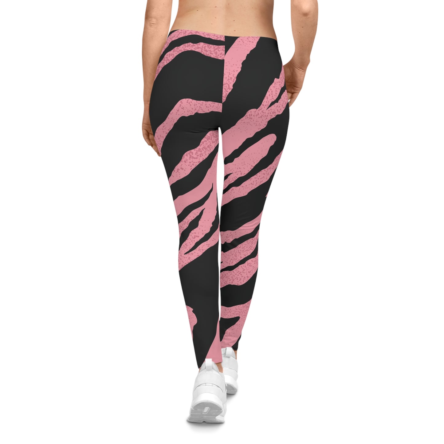 Stylish Pink Tiger Stripe Women's Casual Leggings