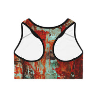 Vibrant Abstract Sports Bra for Fitness Enthusiasts