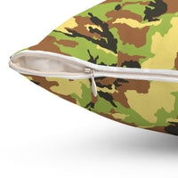 Camo Square Pillow - Cozy Military-Inspired Decor for Outdoor Enthusiasts