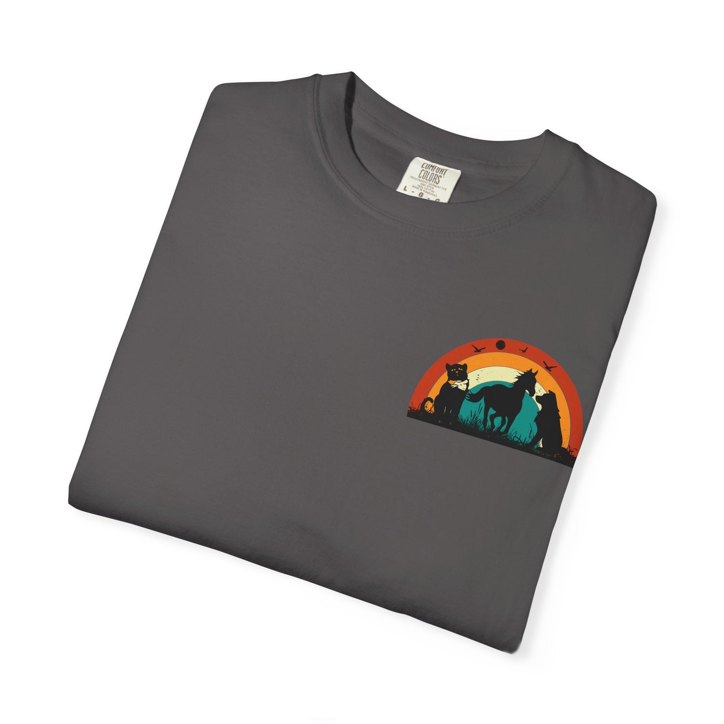 Rainbow Animal Scene Unisex T-Shirt - Nature Lover's Gift