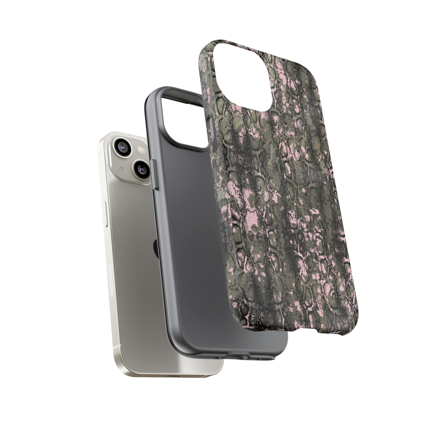 Camo Snake Pattern Phone Case – Rugged Protection Meets Bold Style  Turn heads while protecting your phone with this fierce camo snake pattern case—where urban edge meets outdoor grit.