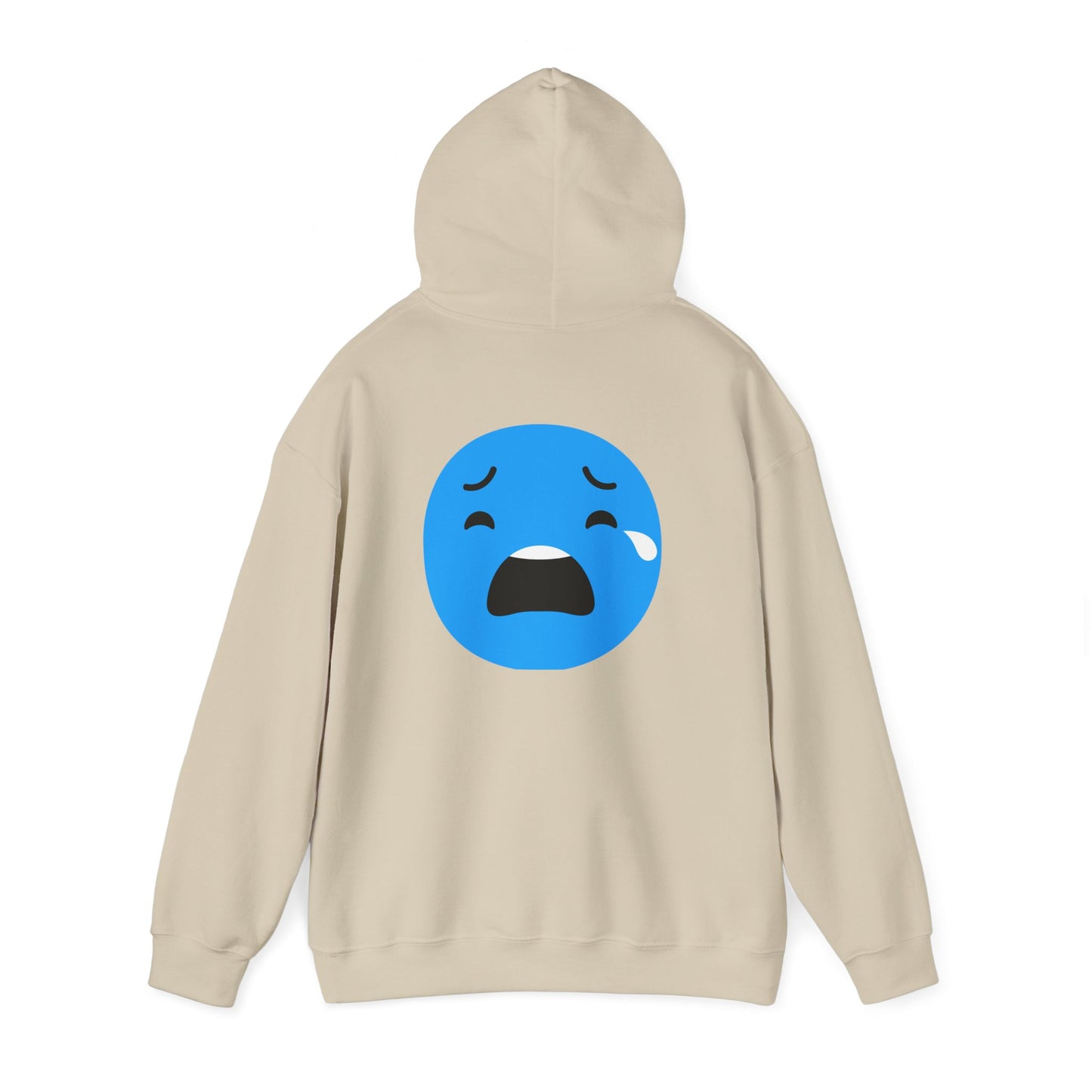 Emotional Expression Hoodie - Unisex Heavy Blend with Sad Face Design