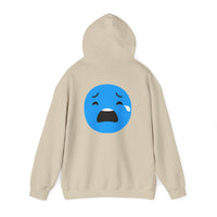 Emotional Expression Hoodie - Unisex Heavy Blend with Sad Face Design