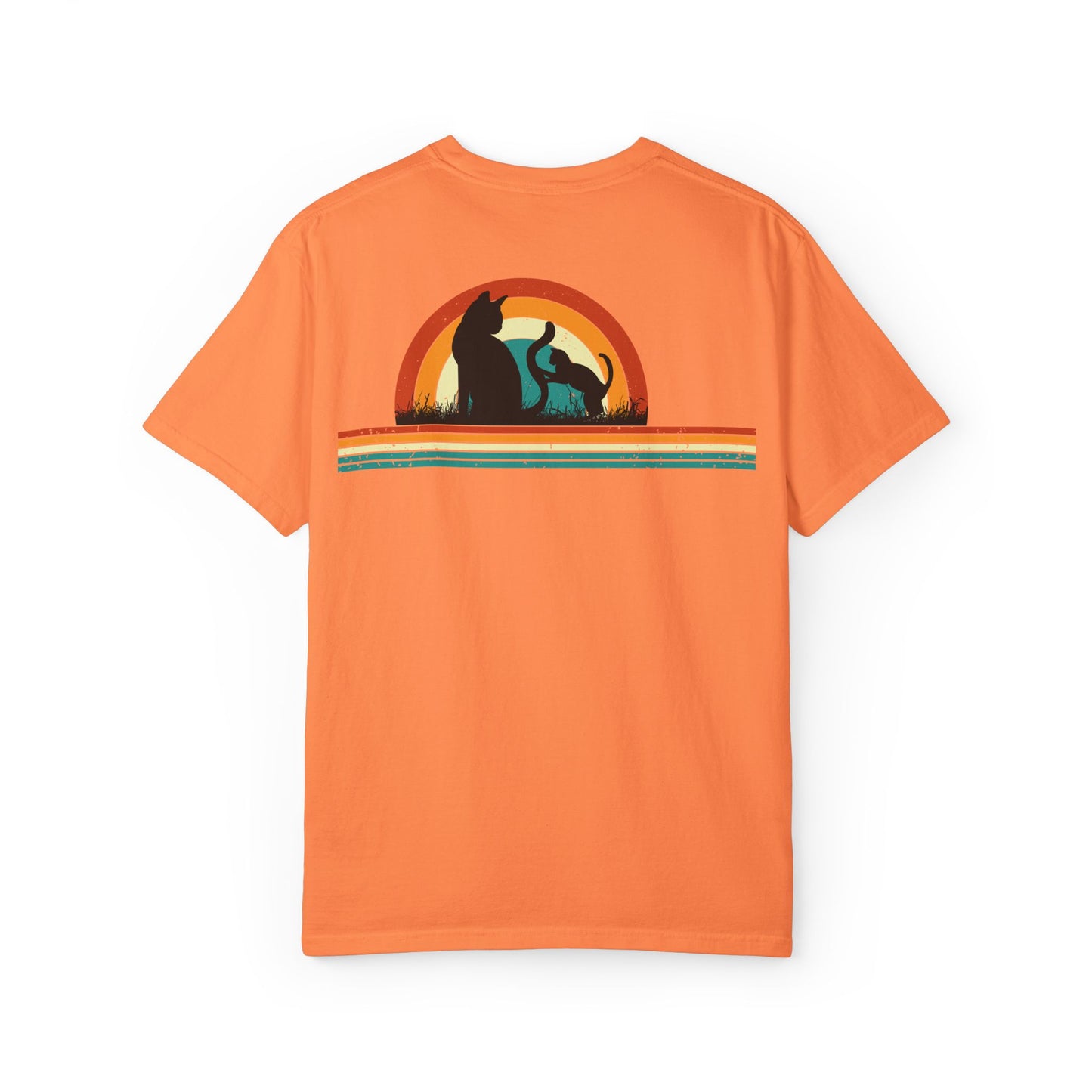 Unisex Cat & Dog Sunset Graphic T-Shirt - Casual Animal Lover Tee