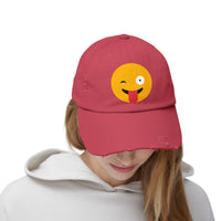 Funny Emoji Distressed Cap for Casual Wear