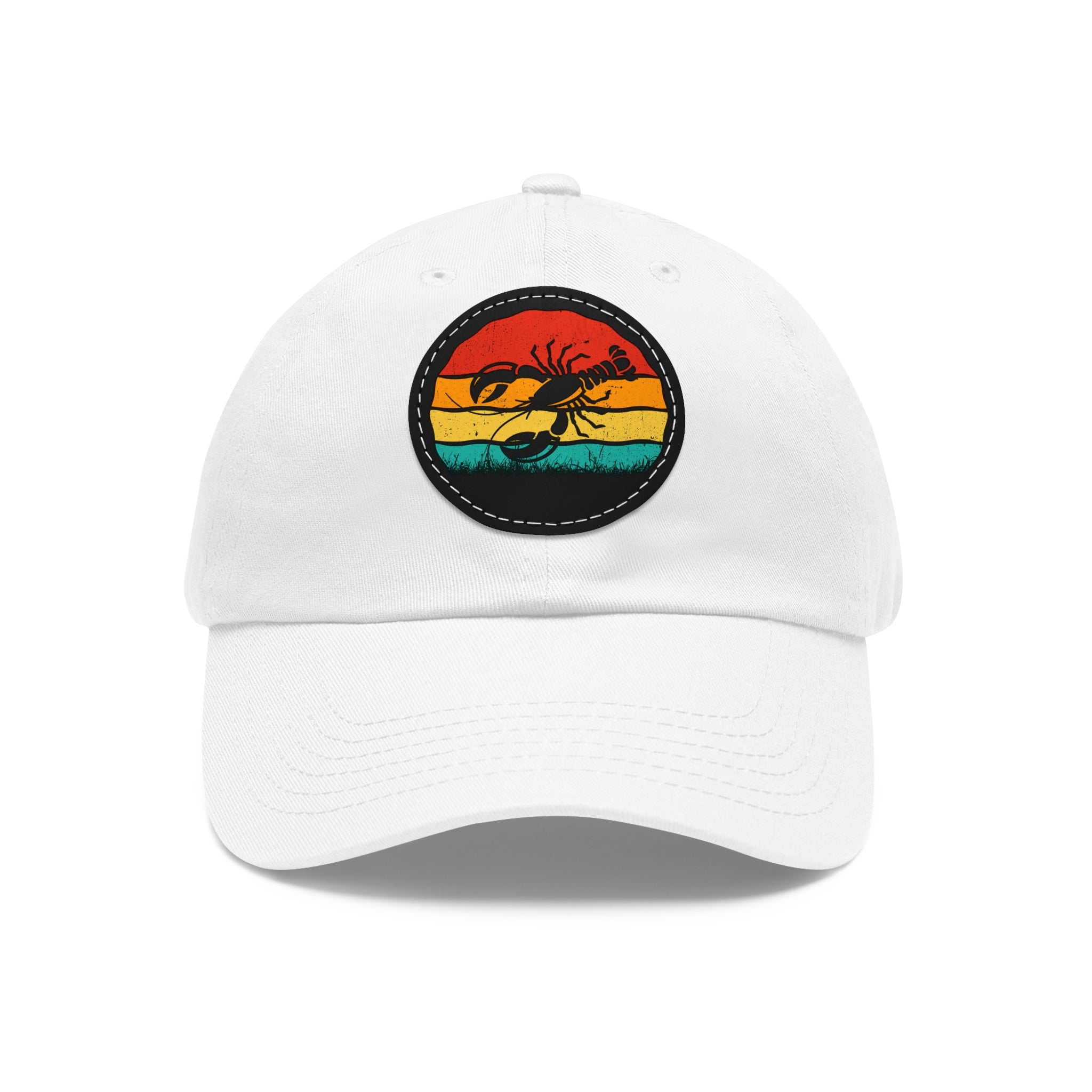 Lobster Themed Dad Hat with Leather Patch - Vintage Style Cap for Seafood Lovers