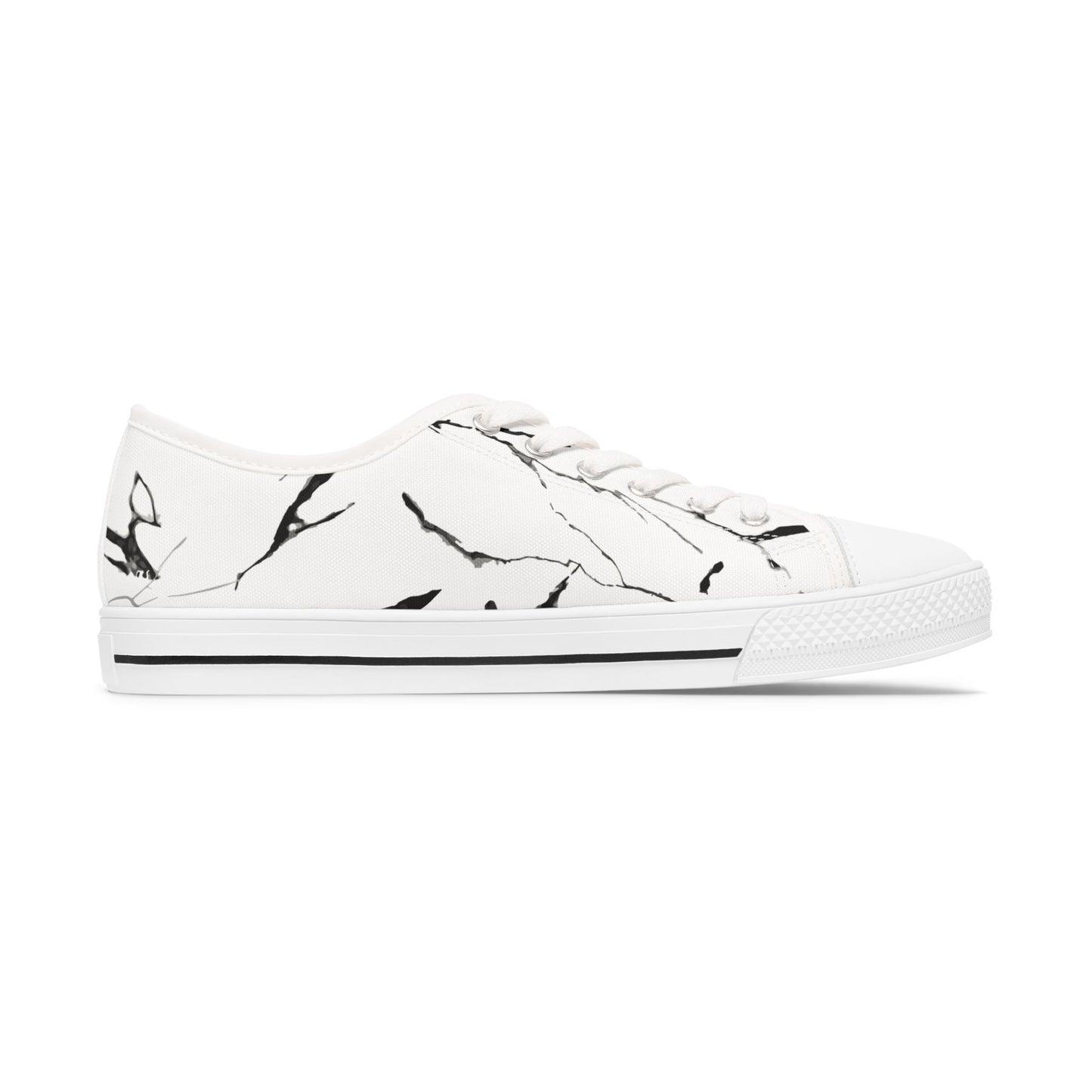 Chic Marble Print Women's Low Top Sneakers - Stylish Casual Footwear