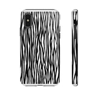 Tough Cases: Stylish Black and White Zebra Print Phone Case