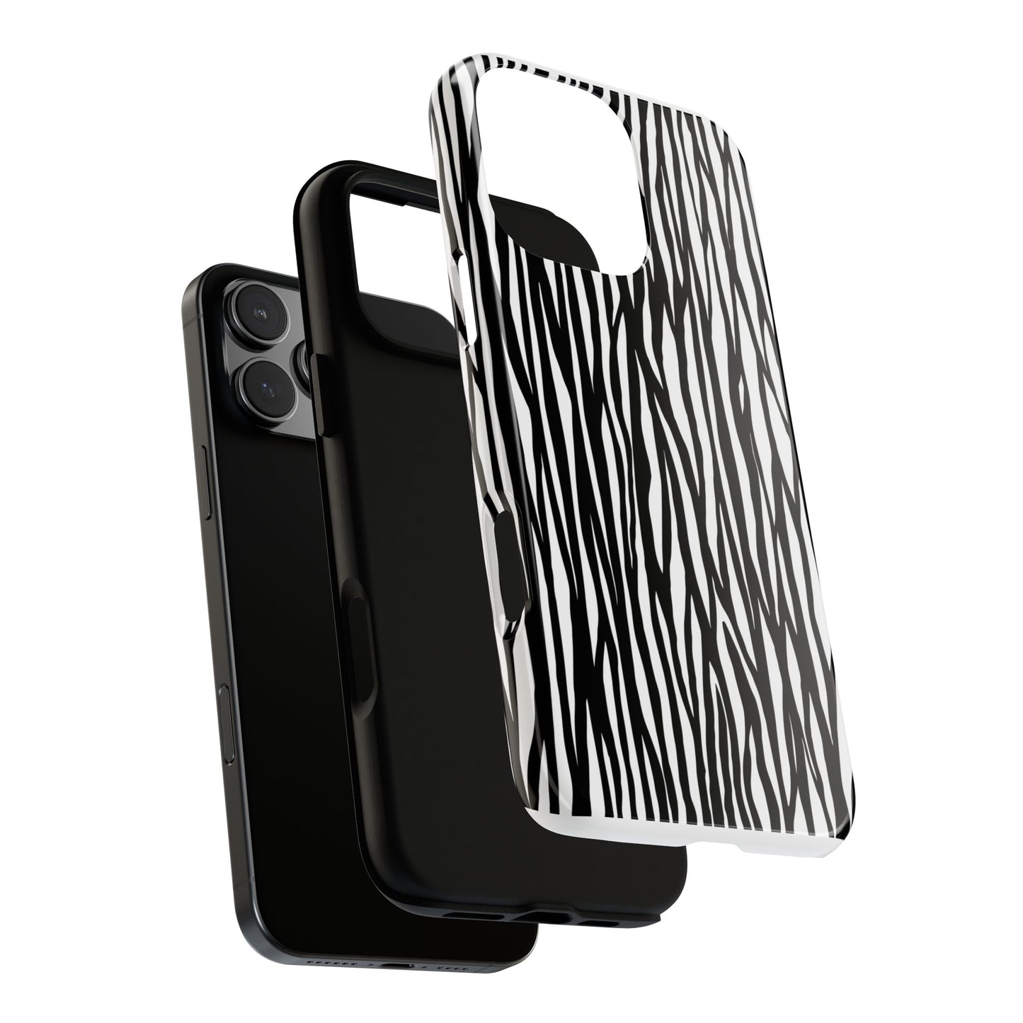 Tough Cases: Stylish Black and White Zebra Print Phone Case