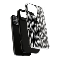 Tough Cases: Stylish Black and White Zebra Print Phone Case