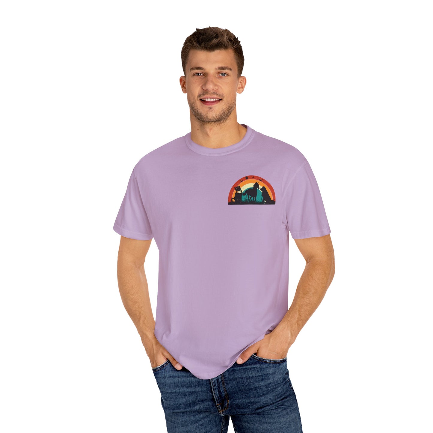 Rainbow Animal Scene Unisex T-Shirt - Nature Lover's Gift