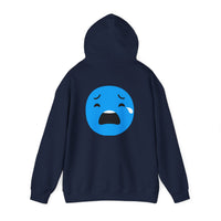 Emotional Expression Hoodie - Unisex Heavy Blend with Sad Face Design