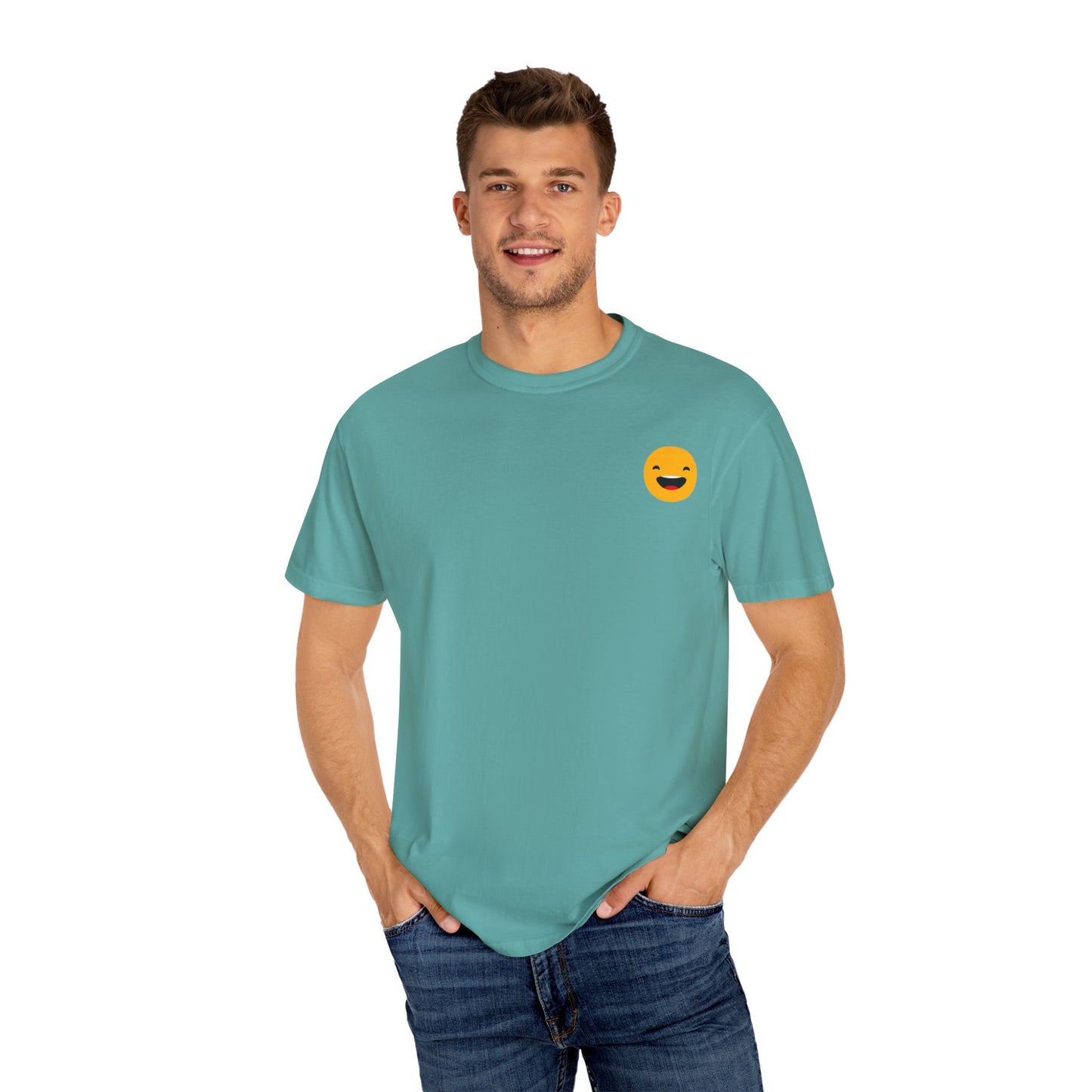 Smiley Face Unisex Garment-Dyed T-Shirt - Fun and Comfortable Casual Wear