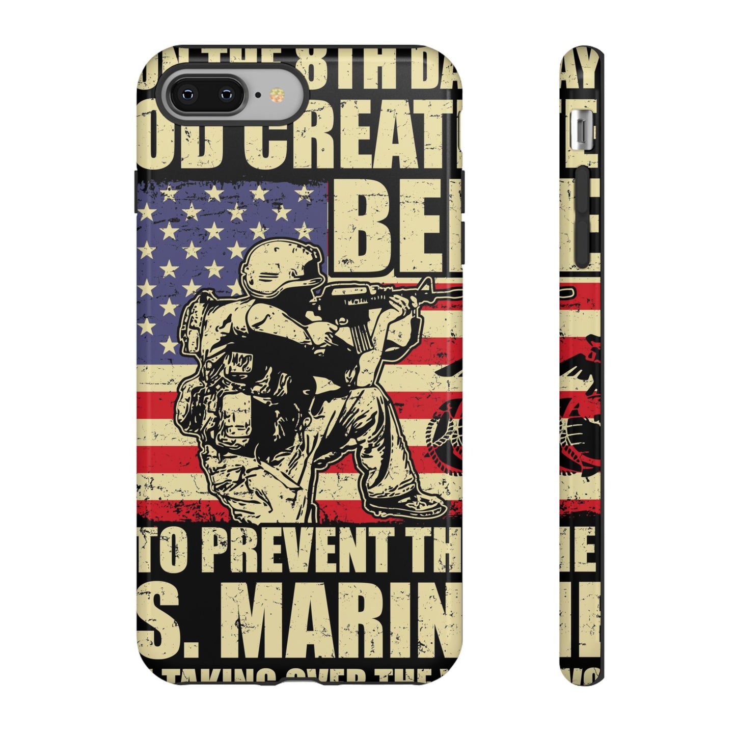 Military-Themed Phone Case - 'God Created Beer' Design