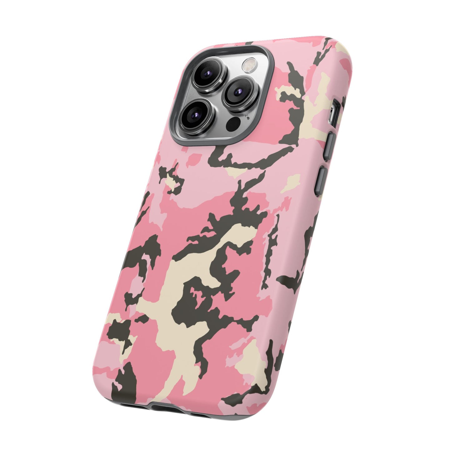 Stylish Tough Phone Case – Pink Camo Design for Bold Protection  Make a statement while keeping your phone safe with this eye-catching pink camouflage case that blends fashion with durability.