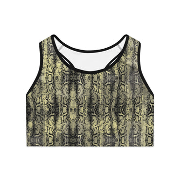 Edgy Snakeskin Sports Bra – Perfect for Workouts & Activewear