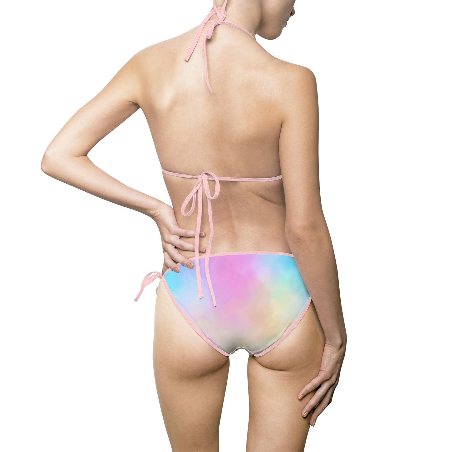Pastel Tie-Dye Women's Bikini Swimsuit – Dreamy Summer Beachwear  Turn heads with this soft, colorful bikini made for sunny escapes.