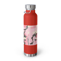 Stylish Pink Camouflage Insulated Water Bottle - 22oz