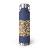 Leopard Print Insulated Water Bottle - 22oz Reusable Copper Thermos