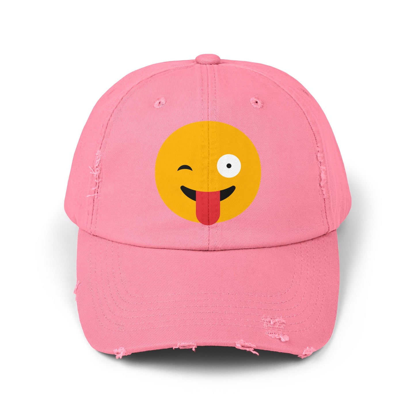 Funny Emoji Distressed Cap for Casual Wear