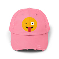 Funny Emoji Distressed Cap for Casual Wear
