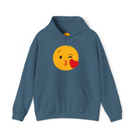 Kiss Emoji Hooded Sweatshirt | Unisex Heavy Blend™