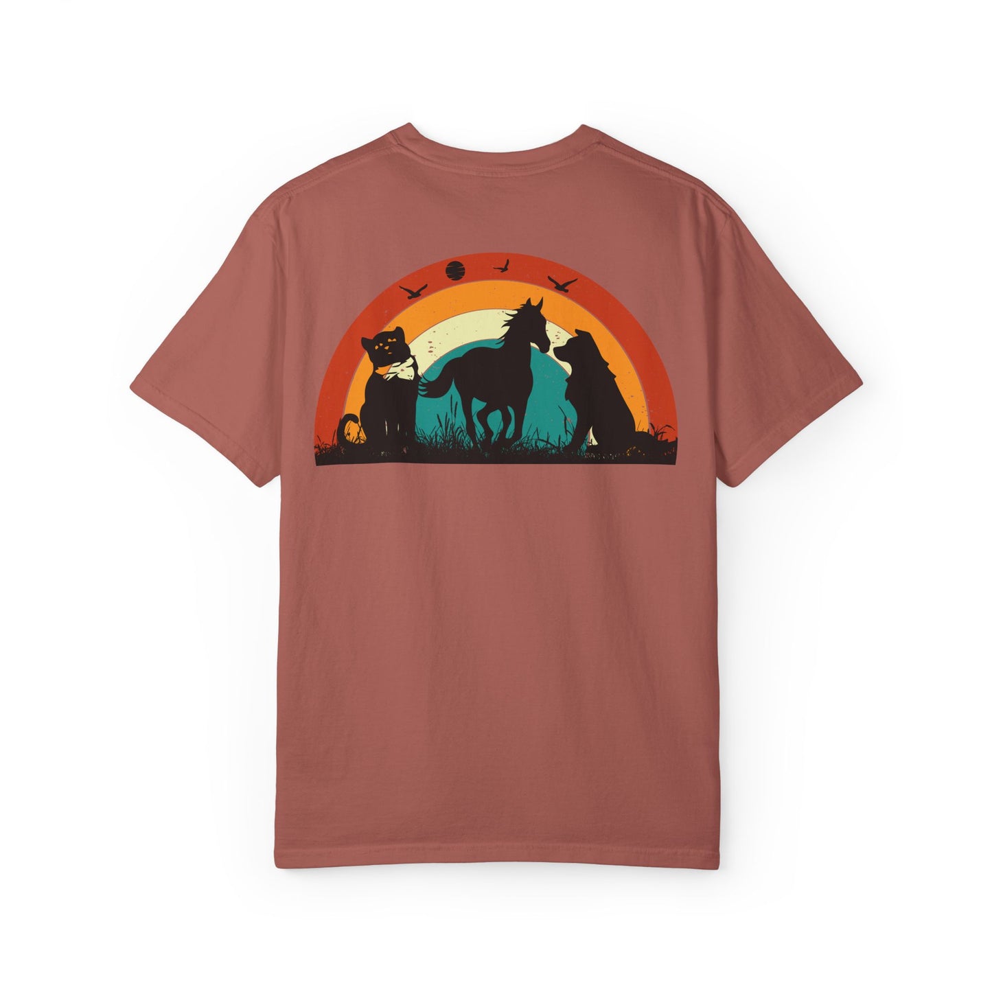 Rainbow Animal Scene Unisex T-Shirt - Nature Lover's Gift
