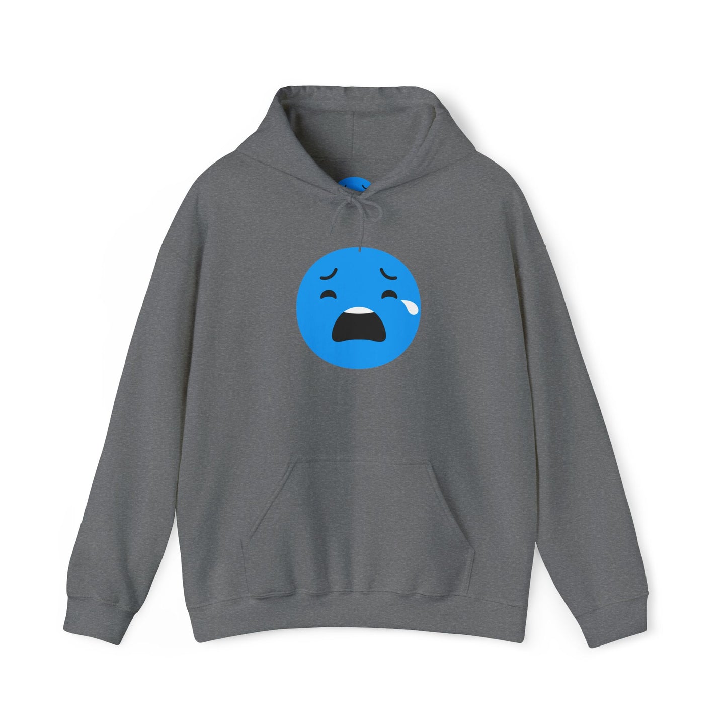Emotional Expression Hoodie - Unisex Heavy Blend with Sad Face Design