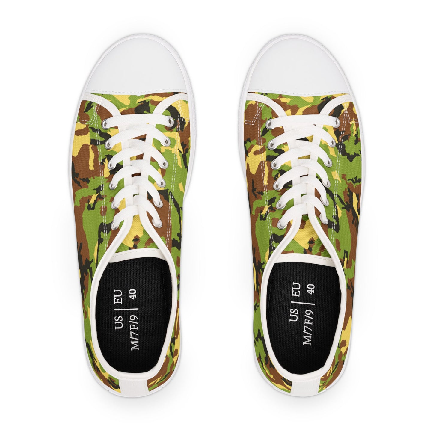 Camo Print Women's Low Top Sneakers - Comfortable & Stylish Footwear