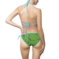 Stylish Green Marble Bikini Swimsuit for Summer Fun