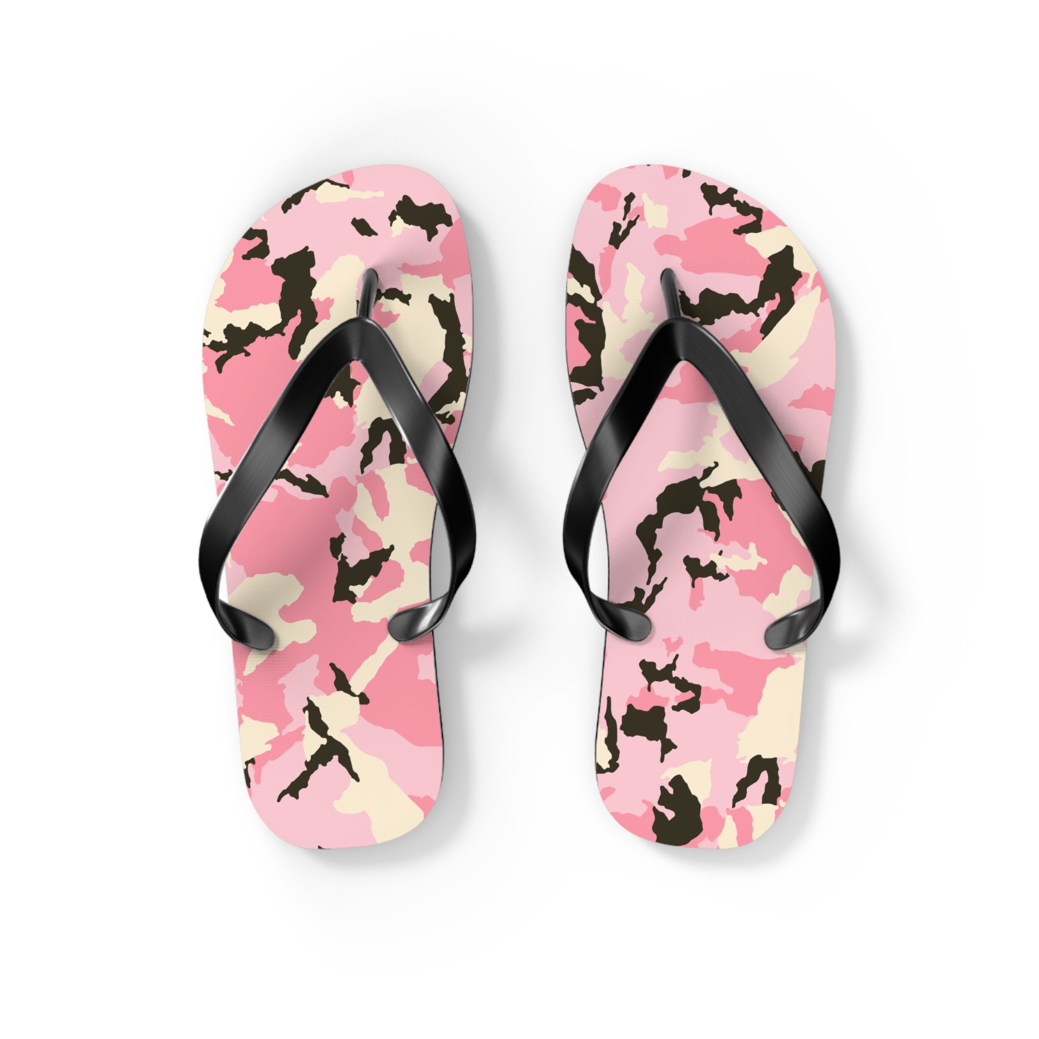 Stylish Pink Camo Flip Flops - Trendy Summer Footwear for Beach & Pool