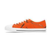 Vibrant Orange Marble Women's Low Top Sneakers