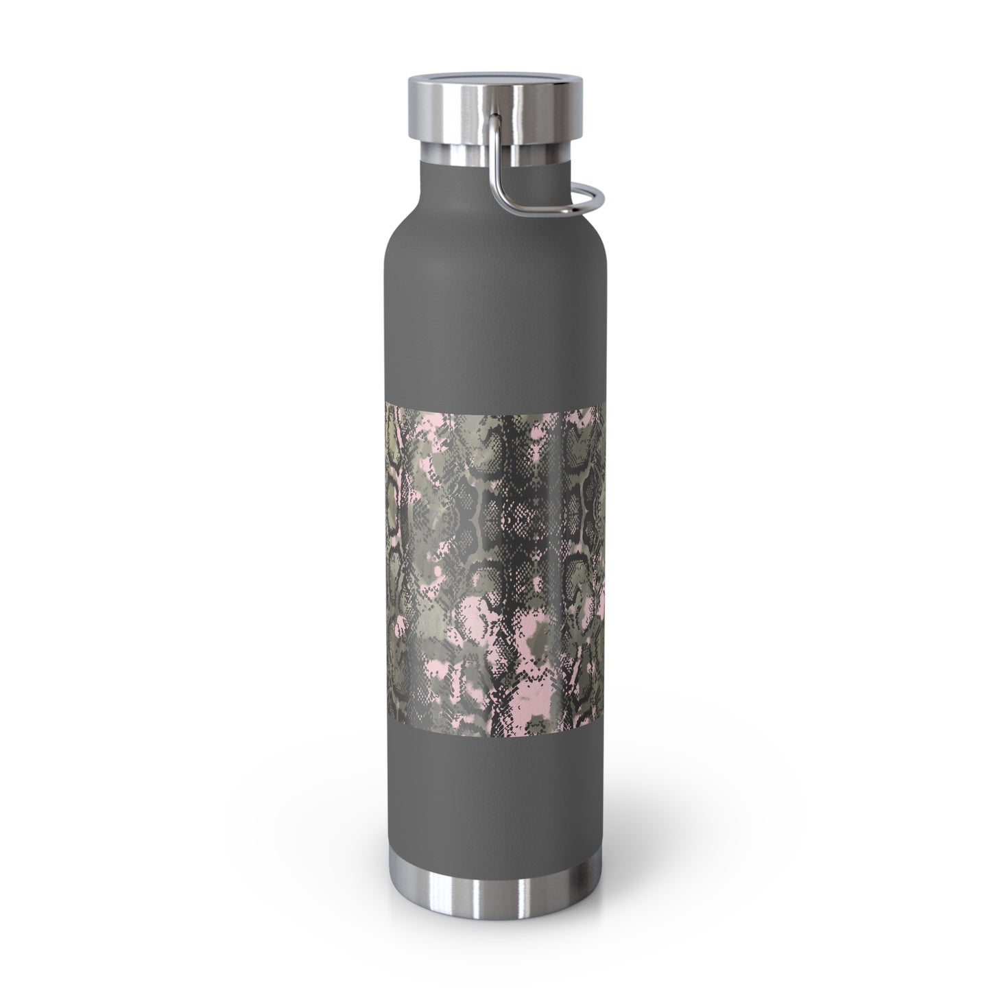 Stylish Copper Vacuum Insulated Bottle, 22oz - Trendy Snakeskin Design