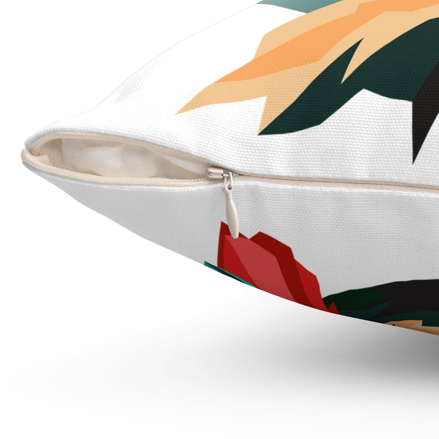 Tropical Parrot Decorative Pillow with Geometric Design